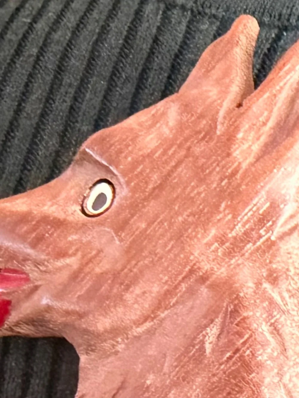 Vintage Carved Wooden German Shepard Dog Brooch